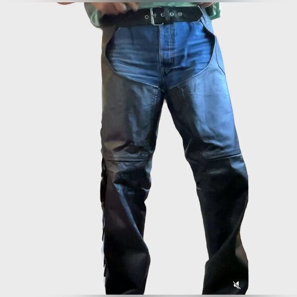 Force Leather Women’s Black Fringe Motorcycle Chaps - Picture 1 of 10